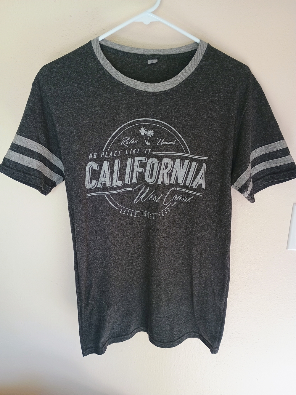 California Graphic Ringer Tee - Charcoal